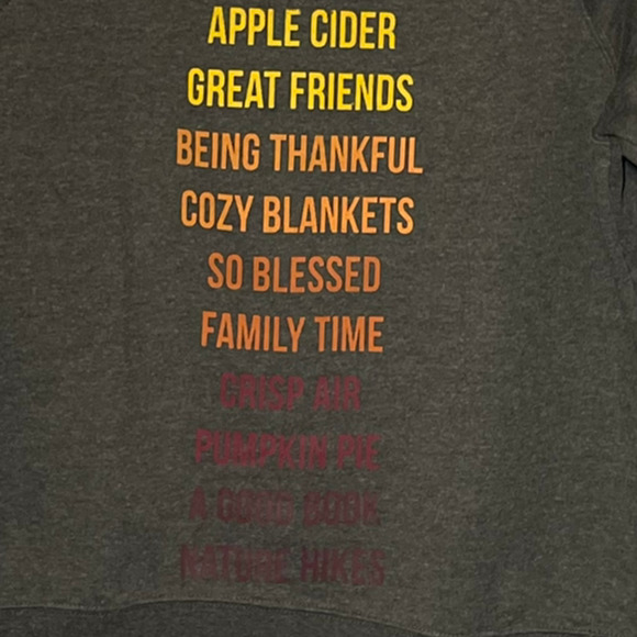 Love Peace & Lazy Days Fall Sweatshirt Hoodie M - Picture 3 of 4